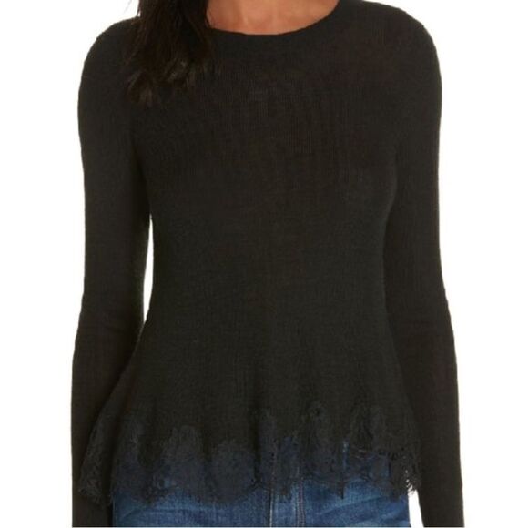 NEW REBECCA TAYLOR Lace Trim Sweater - XS - Picture 1 of 8